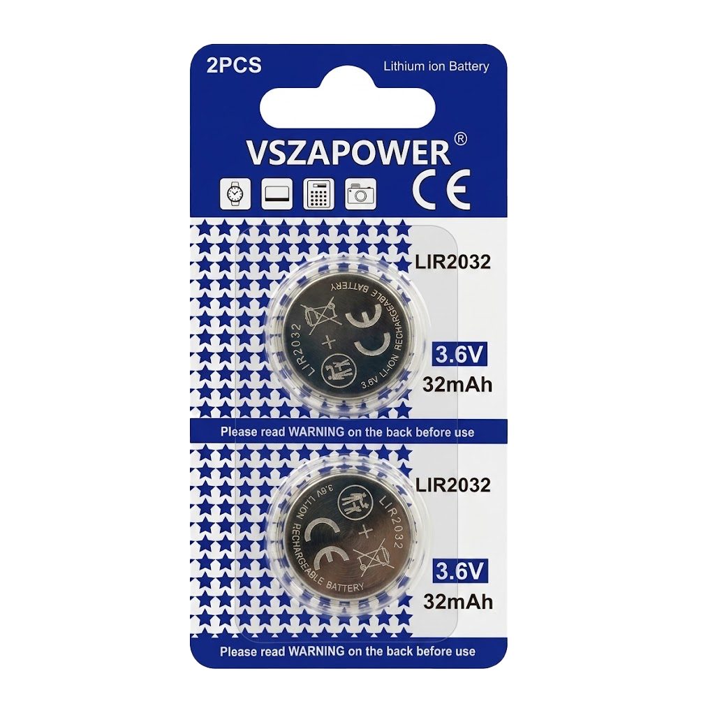 LIR2032 rechargeable coin cell